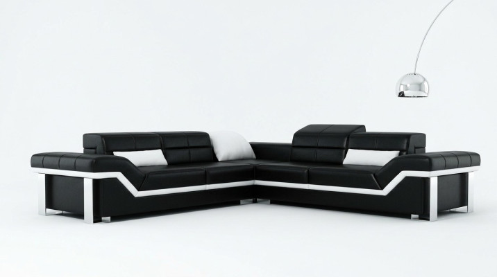 Leather sofa L-shape Couch Living area Corner sofa Suite Design Decor Modern