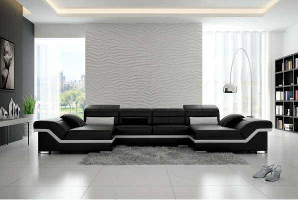 Sectional Sofa Couch Upholstery Living Landscape Leather Corner Suite U-Shape