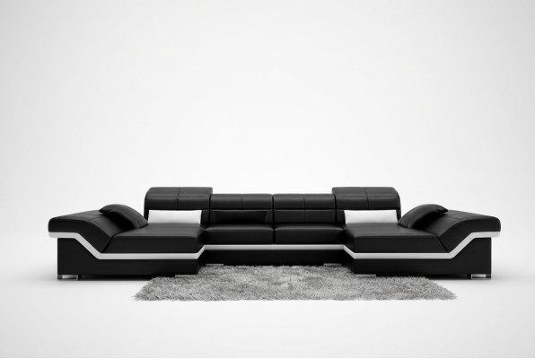 Sectional Sofa Couch Upholstery Living Landscape Leather Corner Suite U-Shape