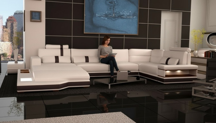 Modern sofa corner suite U-shape upholstered corner couch designer seating furniture couches
