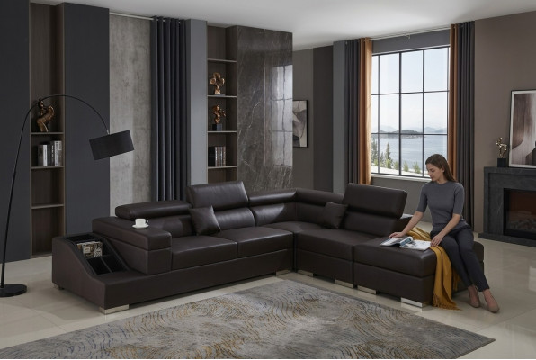 Modern sofa corner set L-shape upholstered corner couch designer seating furniture