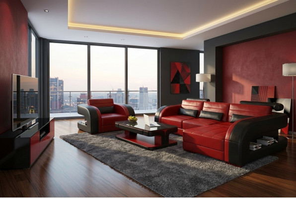 Modern sofa corner suite L shape upholstered corner couch + armchair sofas