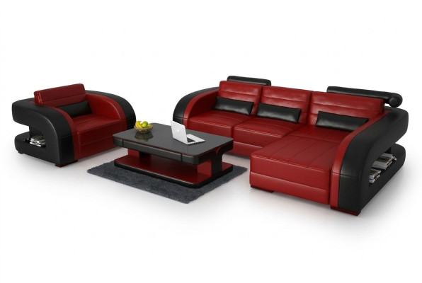 Modern sofa corner suite L shape upholstered corner couch + armchair sofas