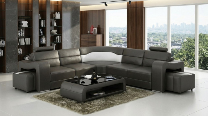 Sectional sofa couch upholstered living landscape leather corner sofas decoration set