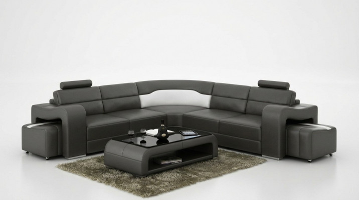 Sectional sofa couch upholstered living landscape leather corner sofas decoration set