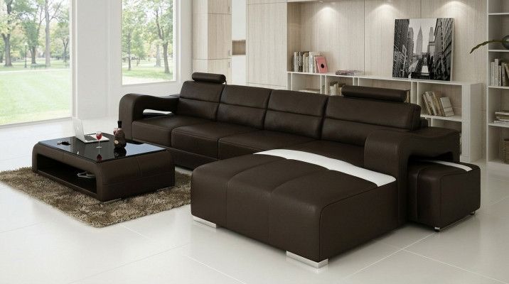 Couch Upholstery Set Living Area Design Corner Sofa Leather New L Shape
