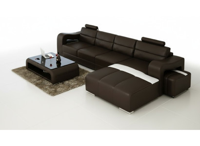 Couch Upholstery Set Living Area Design Corner Sofa Leather New L Shape