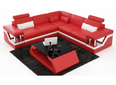 Corner sectional leather sofa living area set design modern sofa L-shape