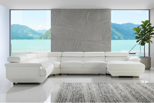 Design corner sofa leather couch upholstery corner living landscape seating suite