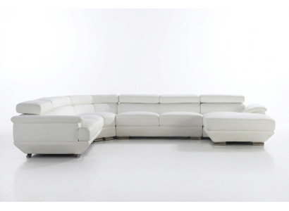 Design corner sofa leather couch upholstery corner living landscape seating suite