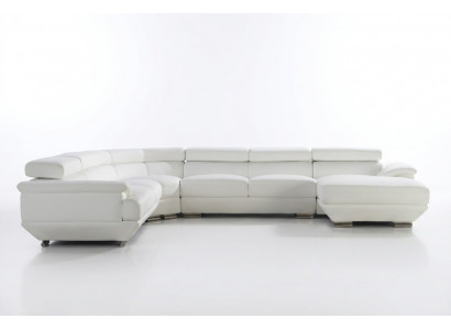 Design corner sofa leather couch upholstery corner living landscape seating suite