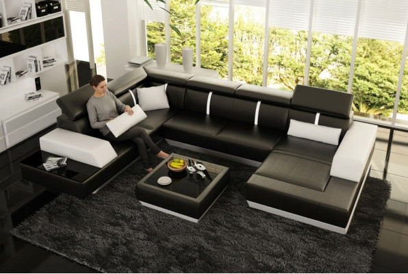 Sofa landscape U-shaped corner sofa couch set upholstery U-shape