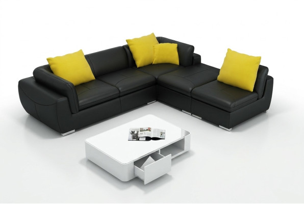 Leather sofa L-shape couch living area corner sofa suite decor design modern