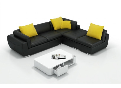 Leather sofa L-shape couch living area corner sofa suite decor design modern