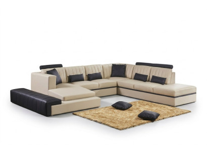 Leather Modern Couch Living Landscape Leather Sofa Sofa Set U-Shaped Sofa
