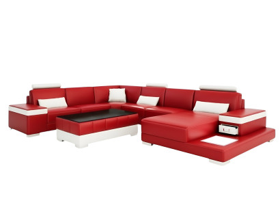 Designer sofa couch corner sofa luxury upholstery suite living landscape U-shape new