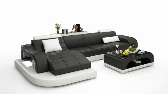 Corner sofa leather sofa couch upholstery corner seating living landscape set L-shape