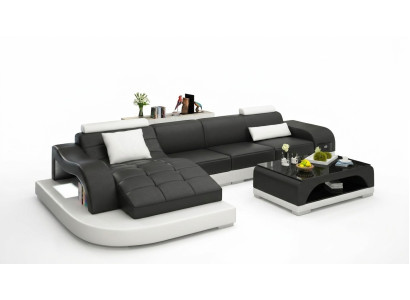 Corner sofa leather sofa couch upholstery corner seating living landscape set L-shape