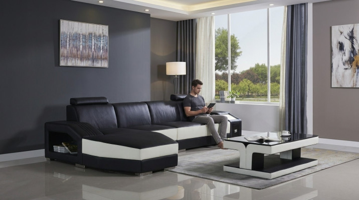 Leather Modern Couch Living Landscape Leather Sofa Sofa Set Furniture Sofa