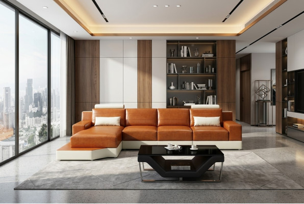 L-shaped sectional sofa exclusive living room furniture
