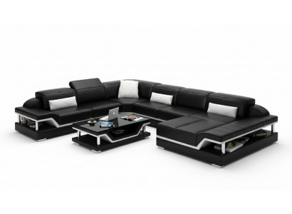 Designer sofa couch sectional with ottoman upholstery set living landscape U-shape