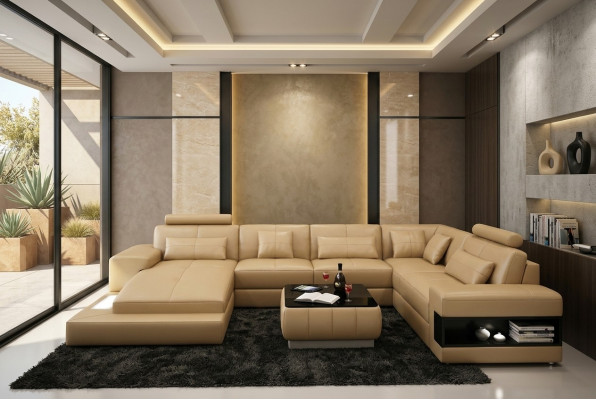 Corner sofa leather sofa upholstery living landscape couch sofa corner suite U shape