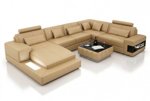 Corner sofa leather sofa upholstery living landscape couch sofa corner suite U shape