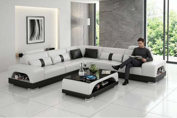 Couch corner sofa leather living landscape set design decor modern sofa L-shape