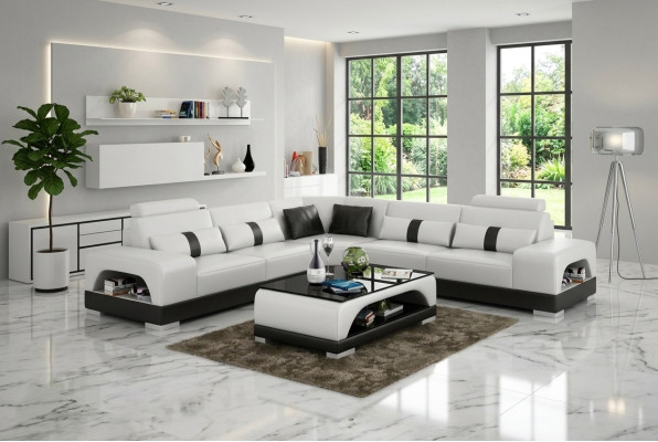 Couch corner sofa leather living landscape set design decor modern sofa L-shape