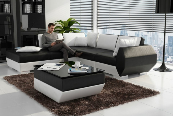 Corner sofa leather sofa upholstered living area couch sofa corner suite L shape