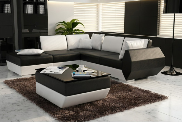 Corner sofa leather sofa upholstered living area couch sofa corner suite L shape