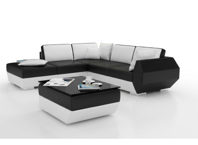 Corner sofa leather sofa upholstered living area couch sofa corner suite L shape
