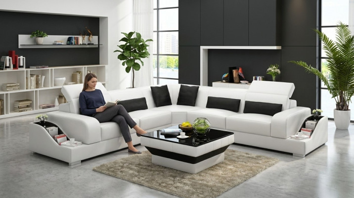Corner sofa leather sofa couch upholstered corner seating landscape living room suite L-shape