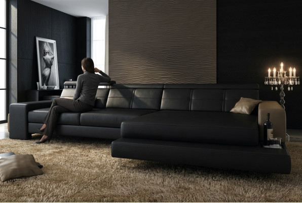Designer sofa set corner sofa with ottoman living landscape upholstery