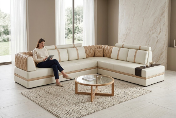 Sectional sofa couch upholstery living landscape leather decor corner sofas set