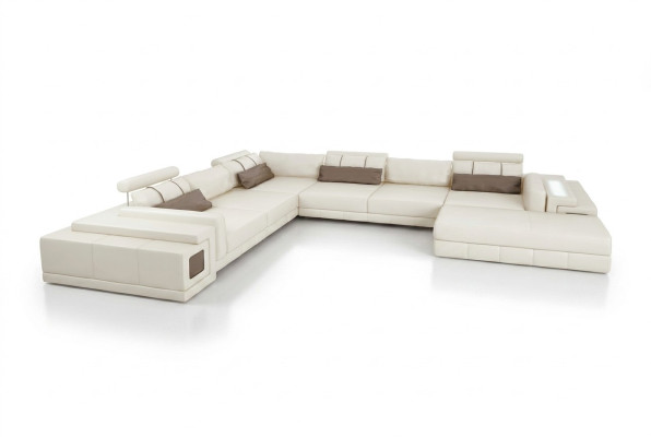 Leather sofa U-shape couch living area corner sofa suite design modern sofa new