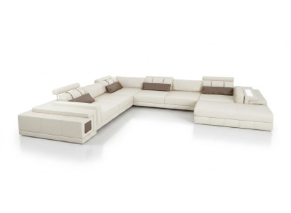 Leather sofa U-shape couch living area corner sofa suite design modern sofa new