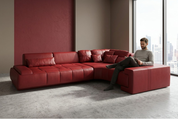 Leather Modern Couch Living Landscape Leather Sofa Decoration Sofa Set Sofa L-Shape