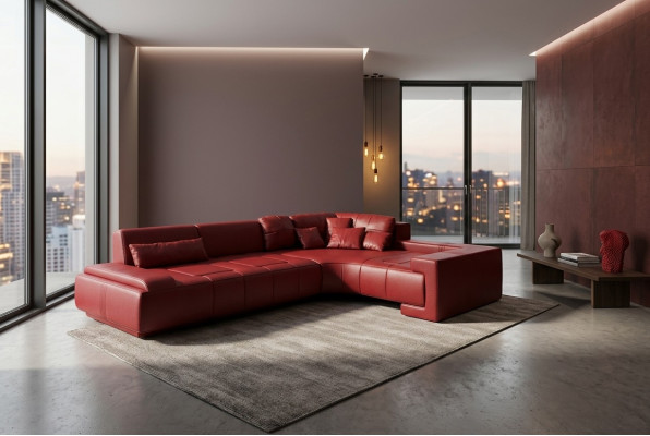 Leather Modern Couch Living Landscape Leather Sofa Decoration Sofa Set Sofa L-Shape
