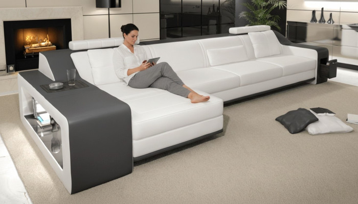 Designer sofa couch corner sofa with ottoman living landscape upholstery suite
