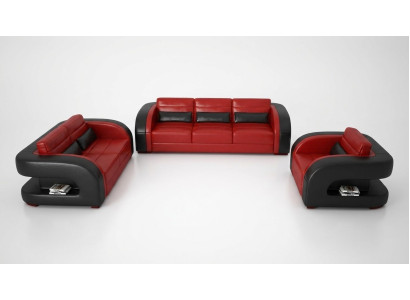 Luxury living room sofa set 3+2 set upholstery leather couches