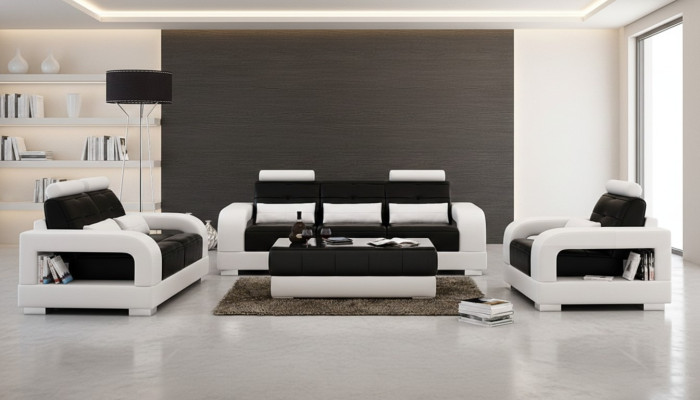 Leather sofa couch sofa set 3+1+1 seater sets design living room