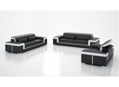 Luxurious sofa set living room 3+2 set leather upholstery couches