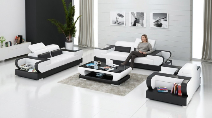 Luxurious sofa set living room suite leather upholstery couches sofa