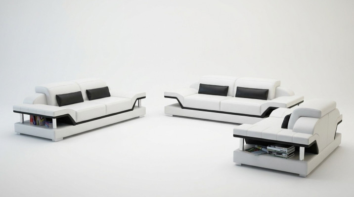 Leather Upholstered Couches Sofa Luxurious Sofa Set 3+2 + Coffee Table Set New
