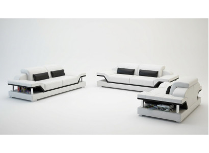 Leather Upholstered Couches Sofa Luxurious Sofa Set 3+2 + Coffee Table Set New