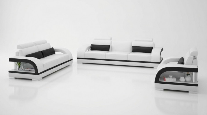 Leather sofa couch suite 3+1+1 seater set modern design sofa