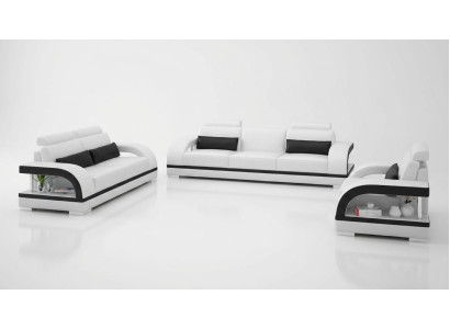 Leather sofa couch suite 3+1+1 seater set modern design sofa