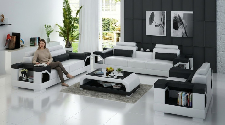 Leather upholstered couches sofa luxurious sofa set living room 3+2 set