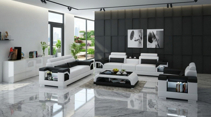 Leather upholstered couches sofa luxurious sofa set living room 3+2 set